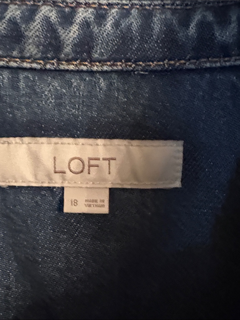 Loft Light Wash Denim Snap front Shirt with seam detail - Picture 2 of 6